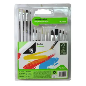 Set artiste 15 pinceaux - AUCHAN