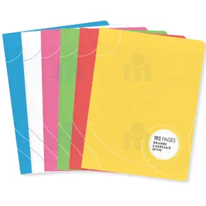 Cahier piqûre 24x32cm seyès 192 pages papier velin surfin 70g