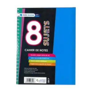 Cahier Université 8 sujets A4 384p 5x5 polypro 300μ 70g