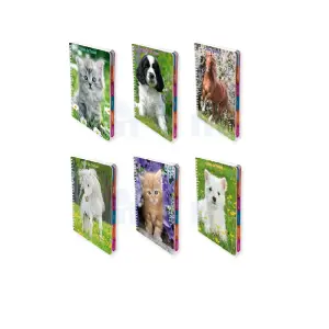 Cahier de texte de textes spirale 17x22cm séyès - ANIMAUX DOMESTIQUES