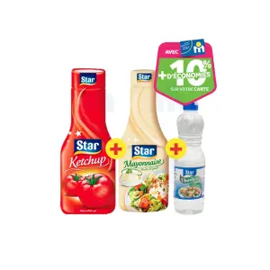 Ketchup 330g + mayonnaise 300g + vinaigre blanc 24cl - STAR