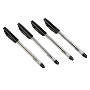 4 stylos à bille cristal sky couleur noir - HAUSER