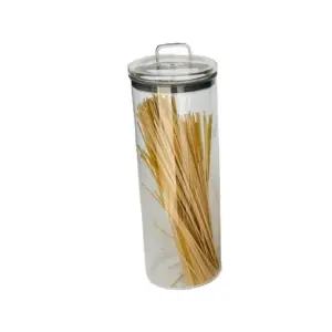 Bocal de rangement en verre avec couvercle en verre