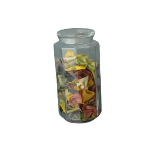 Bocal de rangement en verre avec couvercle en verre