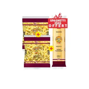 Paquets de pâtes courtes 2x500g + Spaghetti 250g offert - MONTE REGAL