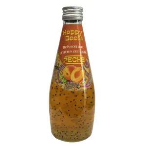 Boisson aux graines de basilic saveur pêche 29cl - HAPPY BASIL