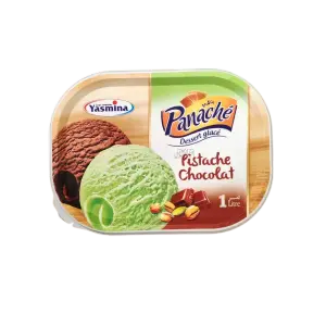 Yasmina bac de crème glacée choco pistache panache 1L