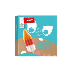 Thiriet bâtonnets de glace fusées citron fraise abricot 8x60ml