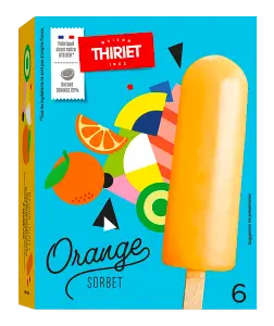 Thiriet bâtonnets de glace sorbet orange 6x55ml