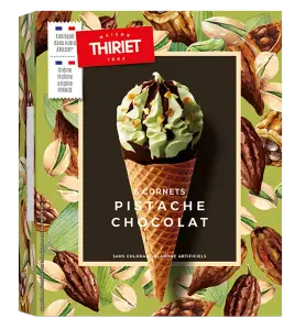 Thiriet cônes de glace pistache chocolat 6x120ml