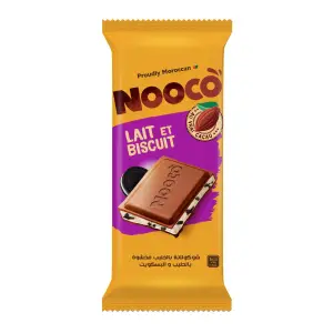 Chocolat au Lait Fourré Lait et Biscuit 95g - NOOCO