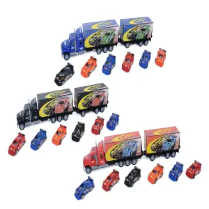 Camion friction double conteneur avec voiture - ONE TWO FUN