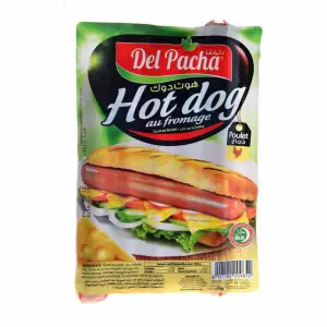 Hot dog poulet cuit et fumé au fromage Del Pacha 250g - DEL PACHA