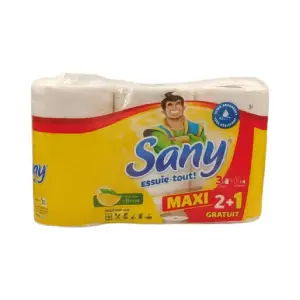 Essuie-tout maxi citron 2 rouleaux + 1 gratuit - SANY