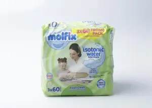 Lingettes bébé isotonic water fresh clean 3x60 - MOLFIX