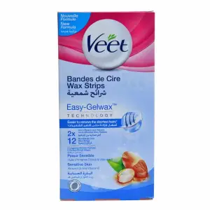 Bandes de cire corps pour peaux sensibles x12pcs - VEET