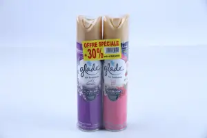 2 désodorisants aero rose + pure clean linen 300ml - GLADE