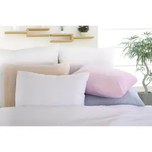 Pack 2 taies d'oreiller unies en coton 50x70cm