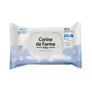 Lingettes 99% d'eau ultra purifié essentielles à l'eau x70unités-CORINE DE FARME
