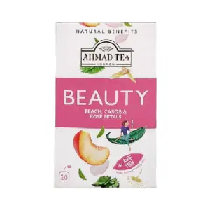 Thé naturel aromatisé pêche caroube et pétales de rose 20 sachets - AHMED TEA