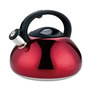 Bouilloire siffleuse en inox rouge 4,5L