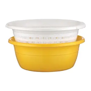 Bassine émeraude avec passoire 15LT