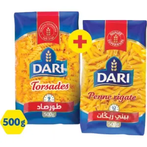 Pâtes courtes 2 paquets x500g -50% sur le 2ème - DARI
