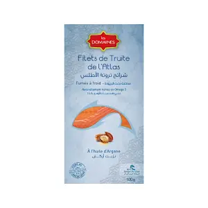 Filet truite fumé à froid à l'huile d'argan -LES DOMAINES