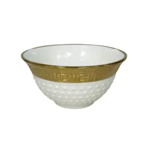 Bol en porcelaine blanche avec lisère dorée 12,7cm