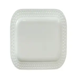 Assiette plate rectangulaire en porcelaine blanche 25x17cm