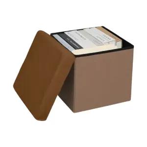 Boîte de rangement pliable marron 38x38x38cm