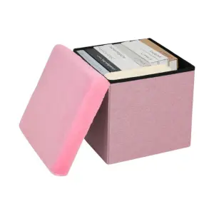 Boîte de rangement pliable rose 38x38x38cm