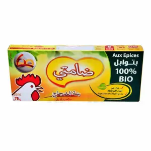 Bouillon arôme poulet aux épices 100% bio Damti x8 cubes 76g - IDÉAL