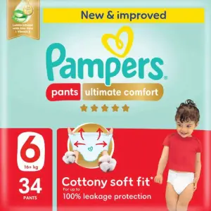 Couches-Culottes Premium Care taille 6(15+ Kg) x34 unités - PAMPERS