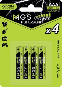 Piles alcalines AAA x4 LR03 - MGS