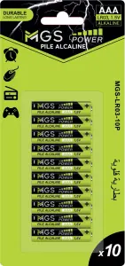 Piles alcalines AAA x10 LR03 - MGS