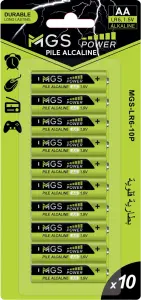 Piles Alkaline AA*10 MGS LR06 - MGS