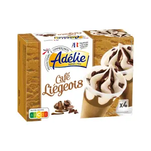 Intermarché - Adélie cônes de glace café liégeois x4 277g