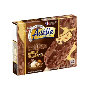 Intermarché - Adélie bâtonnets de glace colosse vanille de macadamia x4 303g