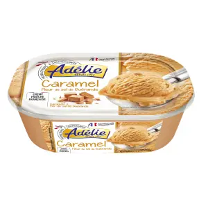 Intermarché - Adélie bac de crème glacée caramel fleur de sel de Guérande 501g