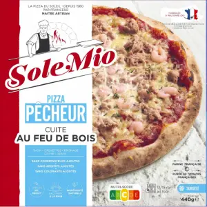 Pizza du pêcheur cuite au feu du bois 440g - SOLE MIO