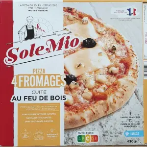 Pizza 4 fromages cuite au feu du bois 430g - SOLE MIO