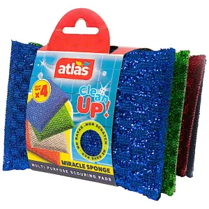 Tampon à récurer clean up miracle x4 - ATLAS