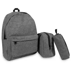 Set de 3 sacs à dos 40cm avec 2 poches + sac à goûter + trousse couleur fille