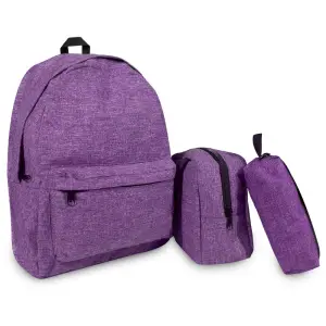 Set de 3 sacs à dos 40cm avec 2 poches + sac à goûter + Trousse couleur garçon