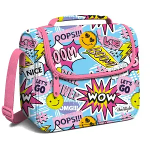 Sac goûter isotherme 1 poche fille avec motifs