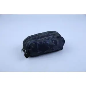 Trousse rectangulaire 3 zips motif militaire vert