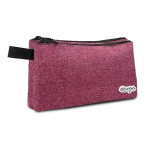 Trousse plate 2 zips unie coloris uni