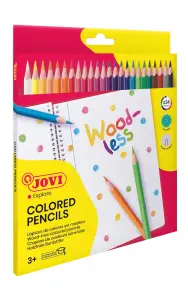 Boite de 24 crayons de couleurs triangul woodless en resine 734/24 - JOVI