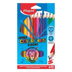 Boîte de 12 crayons de couleur Color’Peps Jumbo Strong - MAPED